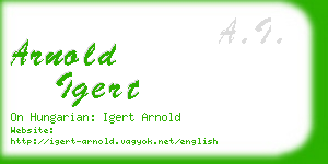 arnold igert business card